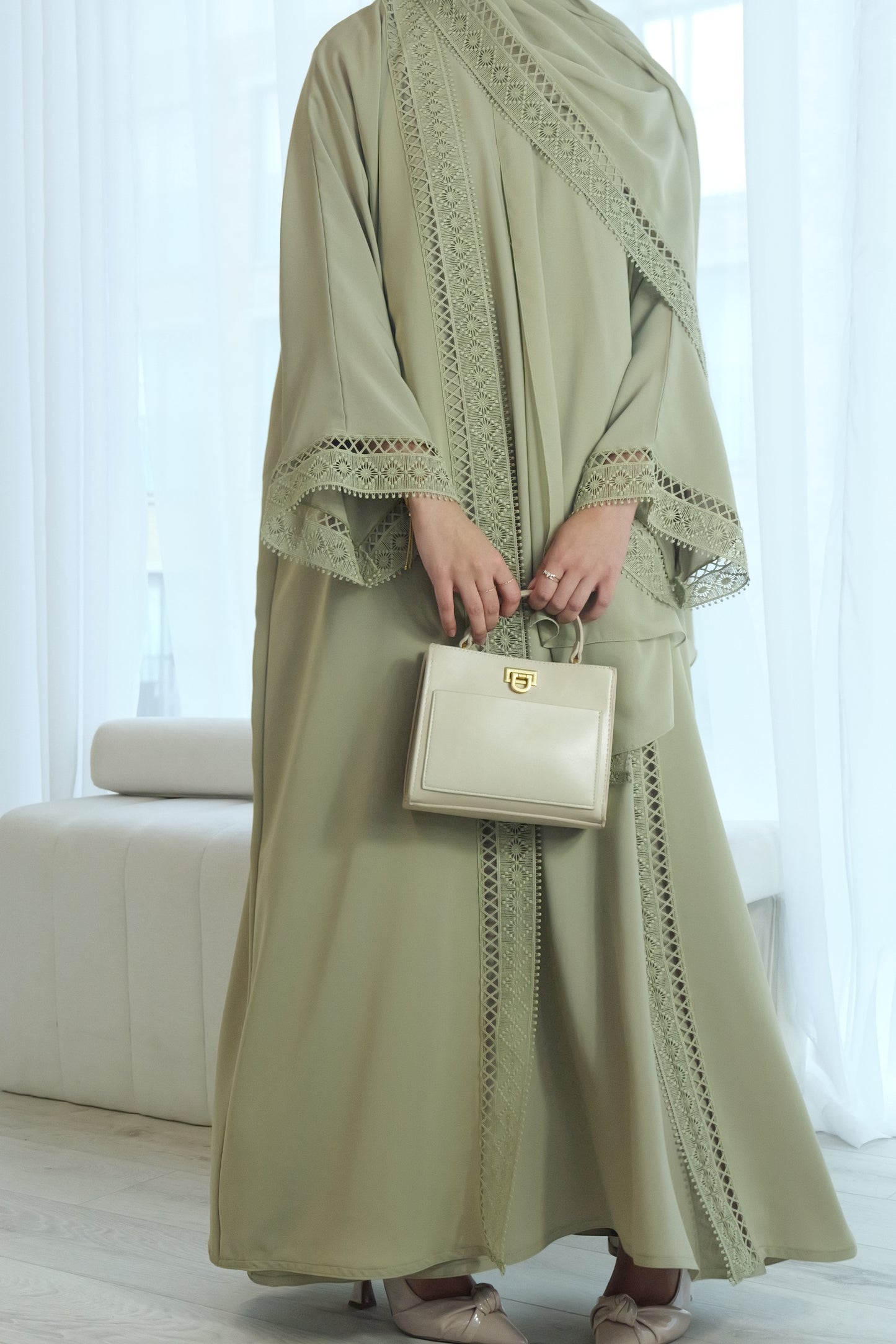PRE ORDER - Safra Abaya in Sage