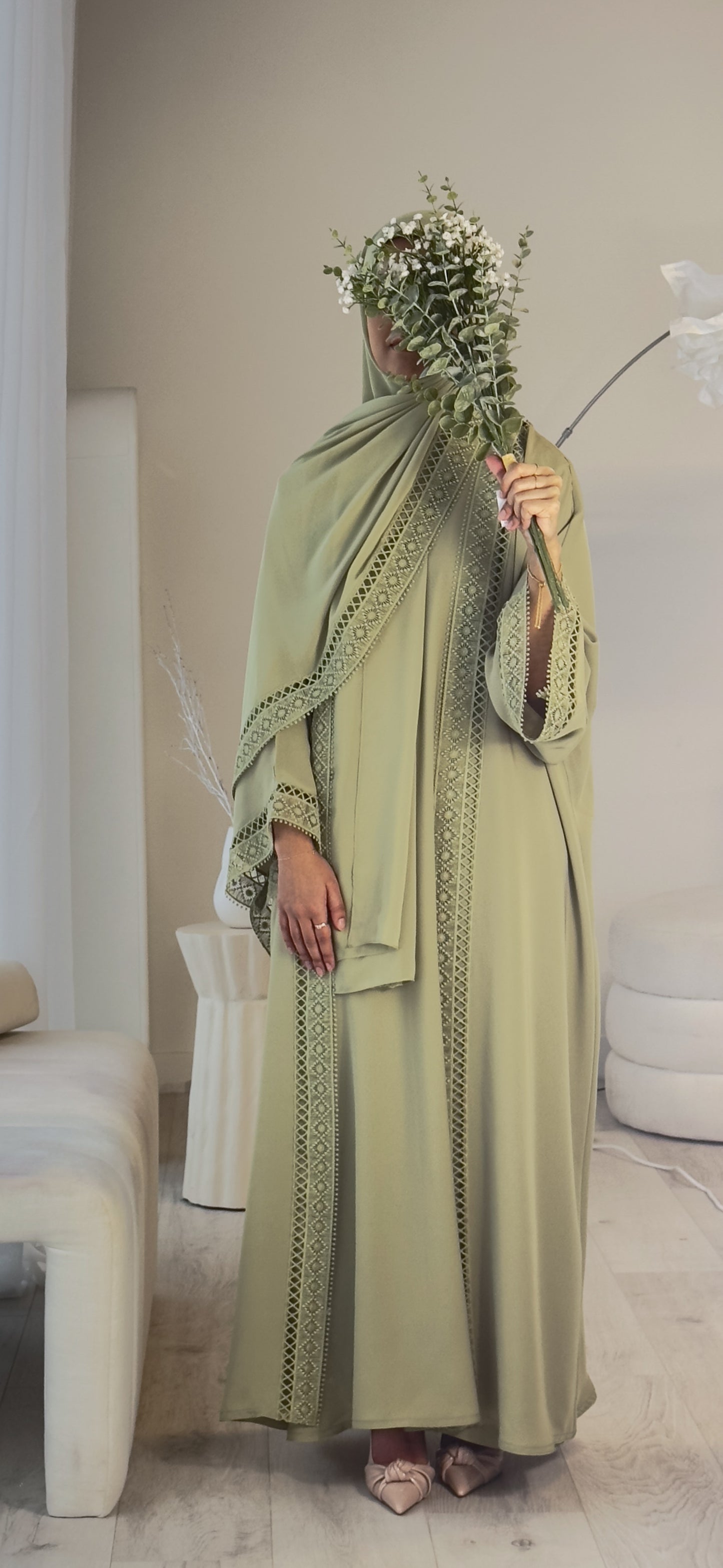 PRE ORDER - Safra Abaya in Sage